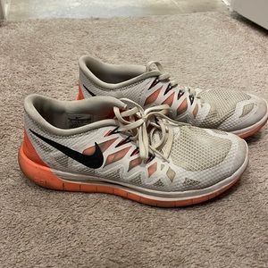 White & Orange Women’s Nike Free 5.0